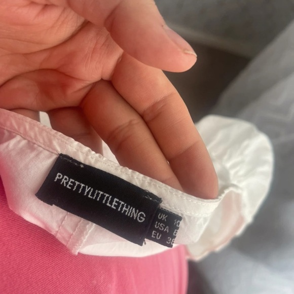 WHITE PrettyLittleThing crop top shirt , M / 10 - Picture 12 of 13